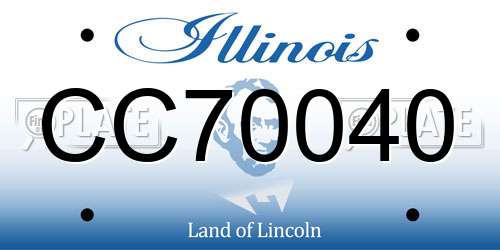 CC70040 Illinois License Plate