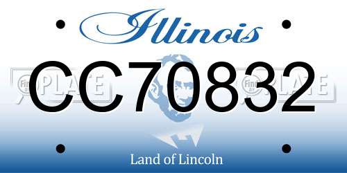 CC70832 Illinois License Plate