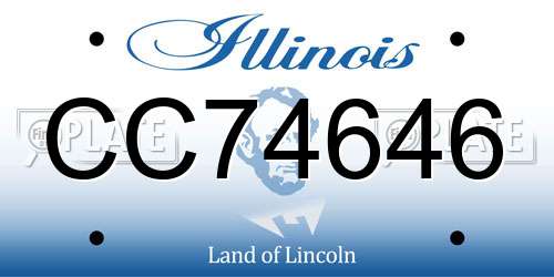 CC74646 Illinois License Plate
