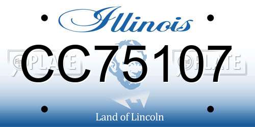 CC75107 Illinois License Plate
