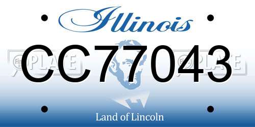 CC77043 Illinois License Plate