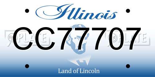 CC77707 Illinois License Plate