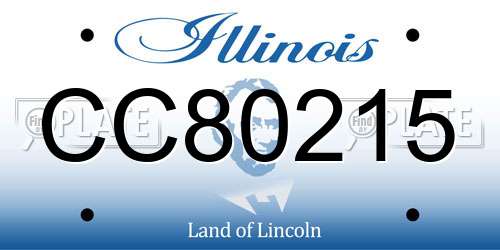 CC80215 Illinois License Plate
