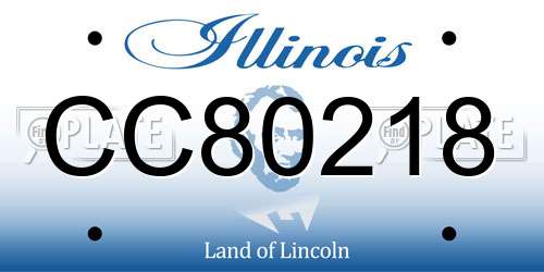 CC80218 Illinois License Plate