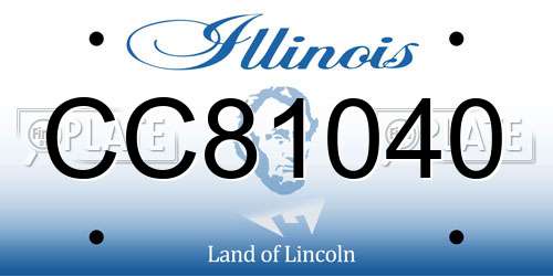 CC81040 Illinois License Plate