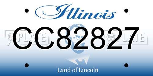 CC82827 Illinois License Plate