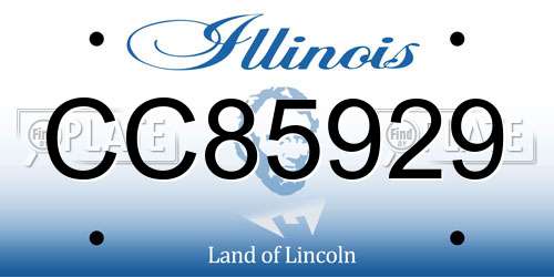 CC85929 Illinois License Plate