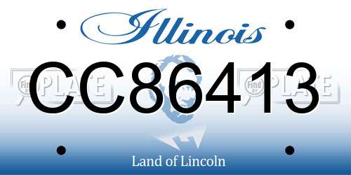 CC86413 Illinois License Plate