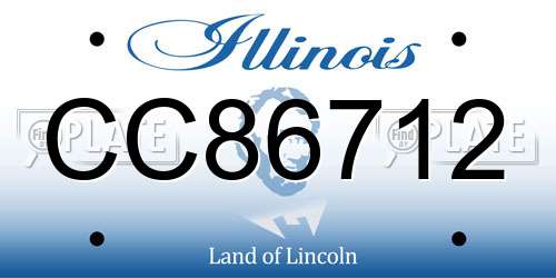 CC86712 Illinois License Plate