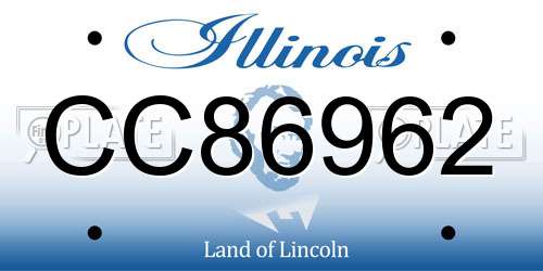 CC86962 Illinois License Plate