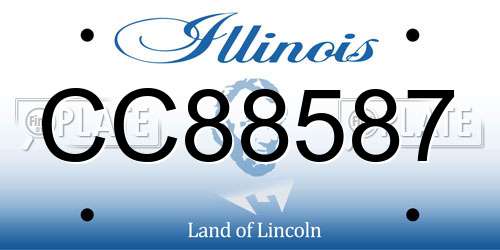 CC88587 Illinois License Plate