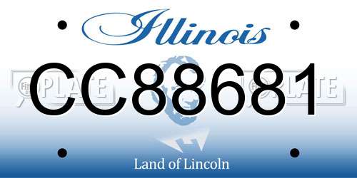 CC88681 Illinois License Plate