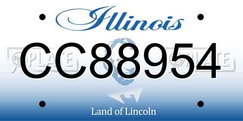CC88954 Illinois License Plate