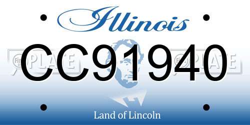 CC91940 Illinois License Plate