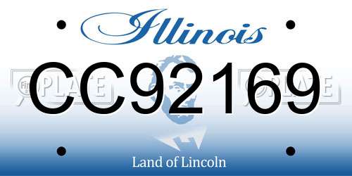 CC92169 Illinois License Plate