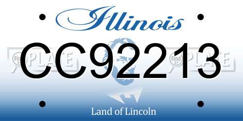 CC92213 Illinois License Plate