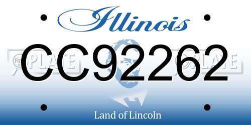 CC92262 Illinois License Plate