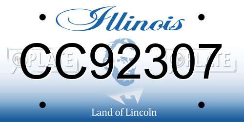 CC92307 Illinois License Plate