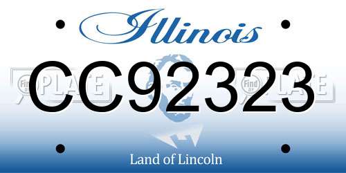 CC92323 Illinois License Plate