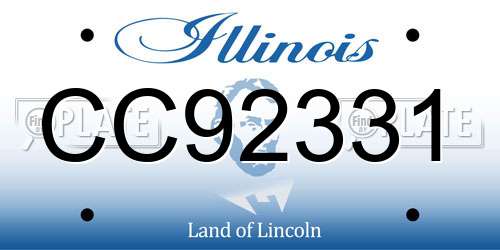 CC92331 Illinois License Plate