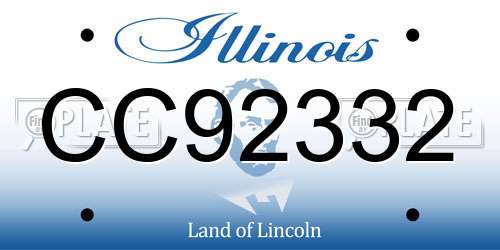 CC92332 Illinois License Plate