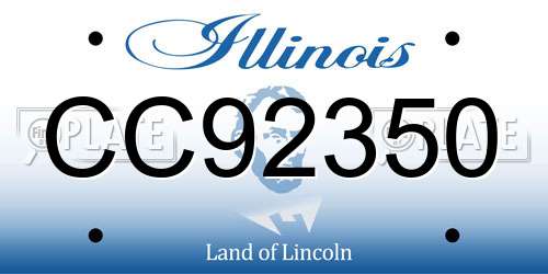 CC92350 Illinois License Plate