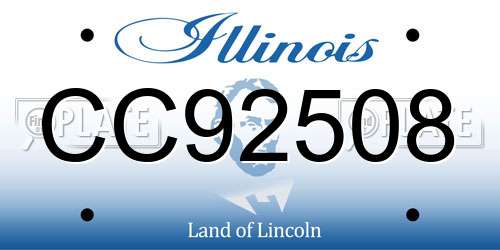 CC92508 Illinois License Plate