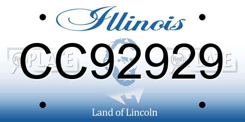 CC92929 Illinois License Plate