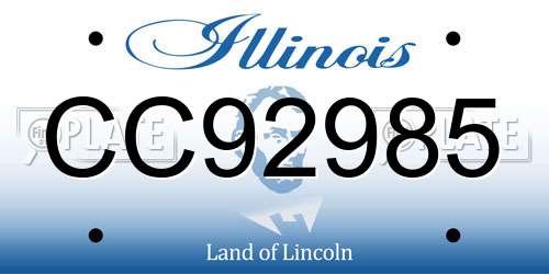 CC92985 Illinois License Plate