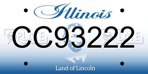 CC93222 Illinois License Plate