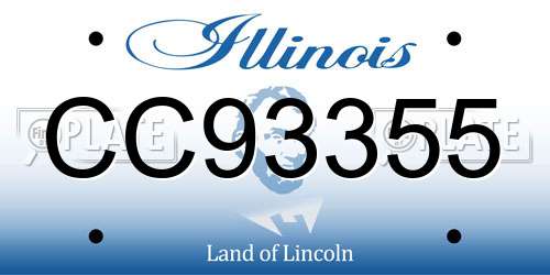 CC93355 Illinois License Plate