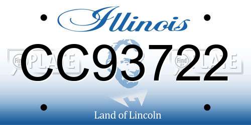CC93722 Illinois License Plate