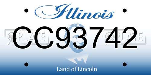 CC93742 Illinois License Plate