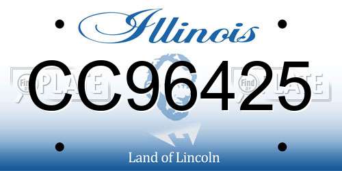 CC96425 Illinois License Plate