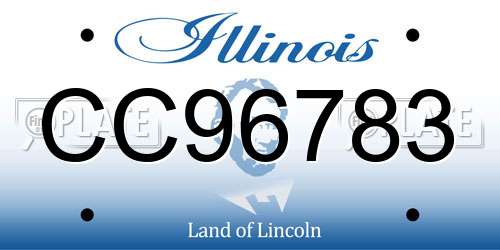 CC96783 Illinois License Plate