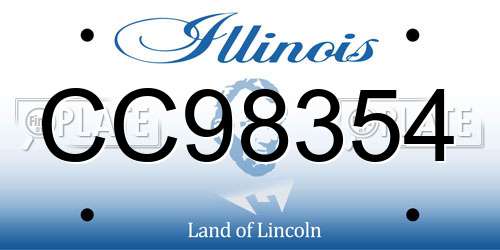 CC98354 Illinois License Plate