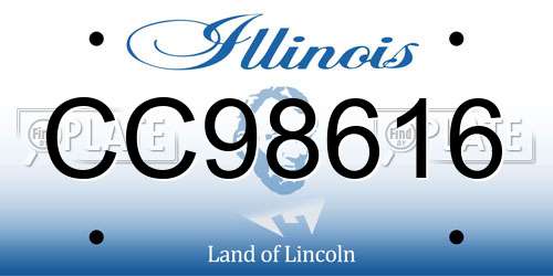 CC98616 Illinois License Plate