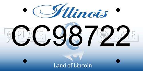 CC98722 Illinois License Plate