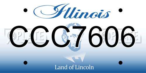 CCC7606 Illinois License Plate