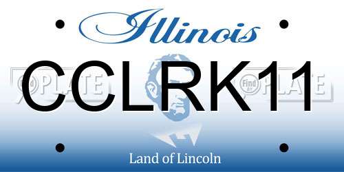 CCLRK11 Illinois License Plate