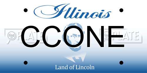 CCONE Illinois License Plate