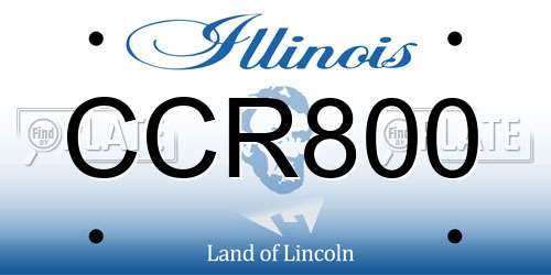 CCR800 Illinois License Plate