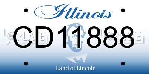 CD11888 Illinois License Plate