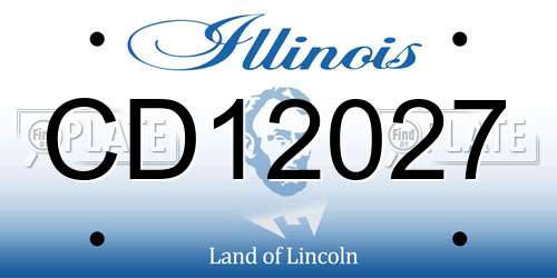 CD12027 Illinois License Plate