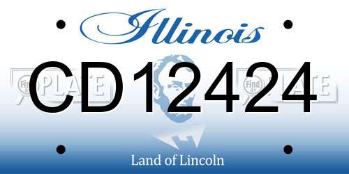 CD12424 Illinois License Plate