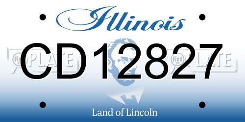 CD12827 Illinois License Plate