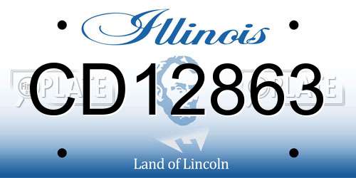 CD12863 Illinois License Plate