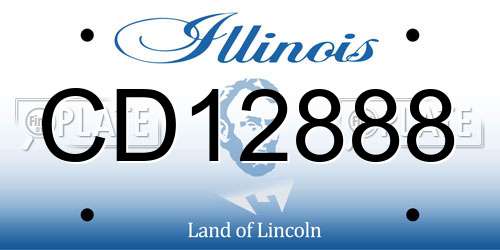 CD12888 Illinois License Plate