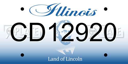 CD12920 Illinois License Plate