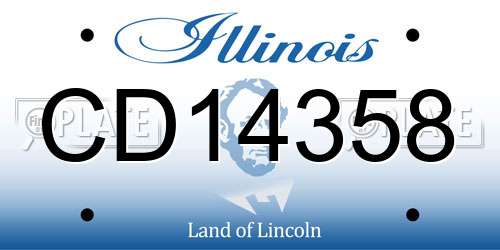 CD14358 Illinois License Plate